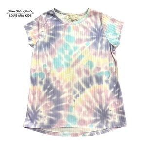 Btween 7Y Ribbed Colorful Tie-Dye Tee Shirt